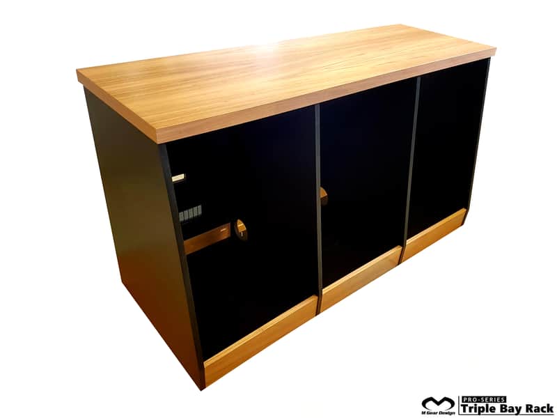 M Gear Design Pro Series - Recording Studio Audio Equipment Rack - 16u Slanted Front Triple Bay image 1