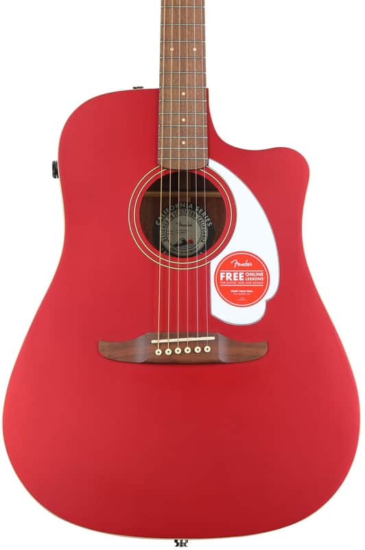 Fender Redondo Player Acoustic-electric Guitar - Candy Apple Red image 1
