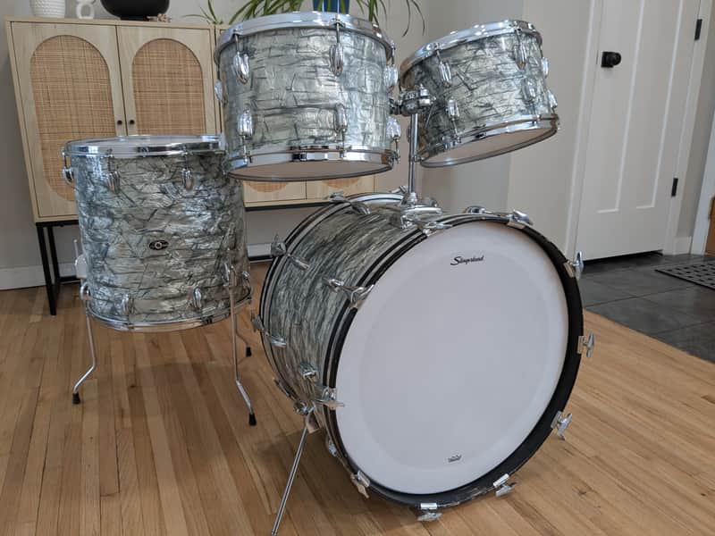 Slingerland "New Rock" Outfit Drum Set 1970s - Light Blue Pearl image 1