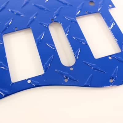 Blue Aluminum Diamond Plate HSH Strat Pickguard Fits Fender Stratocaster image 4