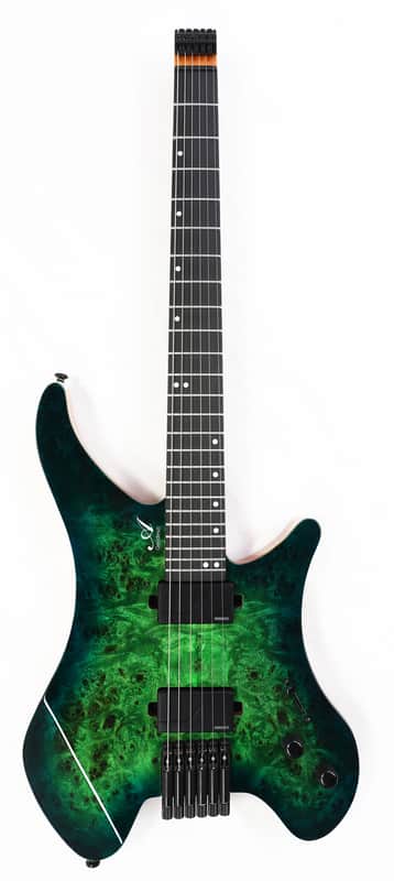 Agile Headless 6 String Electric Guitar GEODESIC PRO 625 RL M36 SS GL Green - Blueburst image 1