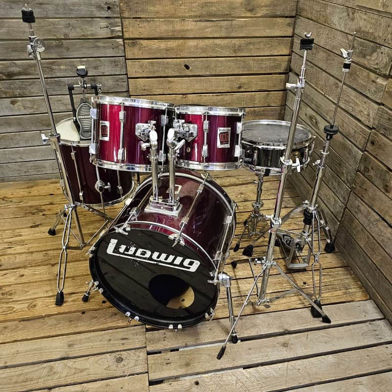 Ludwig Rocker Vintage Drum Kit, Red Inc Chad Smith Snare USED! RKCKK051124 image 1
