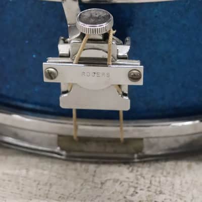 Rogers 5x14" Luxor Snare Drum Vintage 1960's Blue Sparkle Cleveland image 5