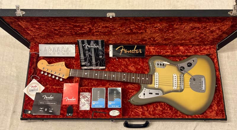 2004 Fender Japan JG-66 Jaguar Limited Edition Antigua Finish + G&G Deluxe Case Hang Tags Duncan Hot Jag Upgrade image 1