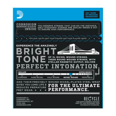 D'Addario EXL117 XL Nickel Wound Electric Guitar Strings; 11-56 image 2