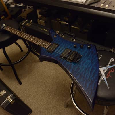1985 USA Jackson San Dimas Custom Shop Kelly KE2 EMG 81 85 Floyd Rose Blue Quilt Quilted Maple Top image 9