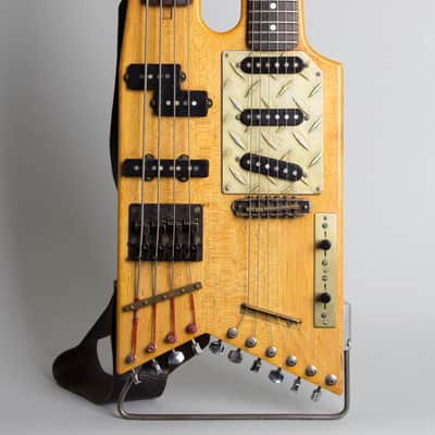 Doug Henderson Custom  Double Neck built for and extensively used by Elliott Sharp Solid Body Electric Guitar (1991), black gig bag case. image 3