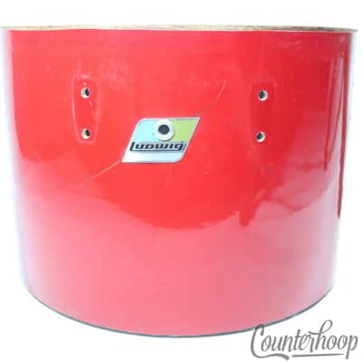 Ludwig 10x14"Concert Tom Drum Shell 3Ply Red Cortex 70s 8-Lug Super Classic USA image 2