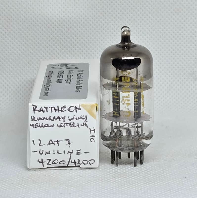 Raytheon Uniline 12AT7 Gray Plate Perfectly Balanced Single NOS ECC81 image 1