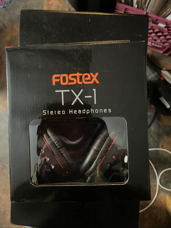 Fostex TX-1 stereo headphones 2010s - Orange and black image 1