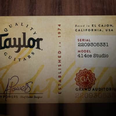 Taylor 414ce Studio Grand Auditorium Acoustic/Electric Guitar - Shaded Edgeburst with Gig Bag image 14