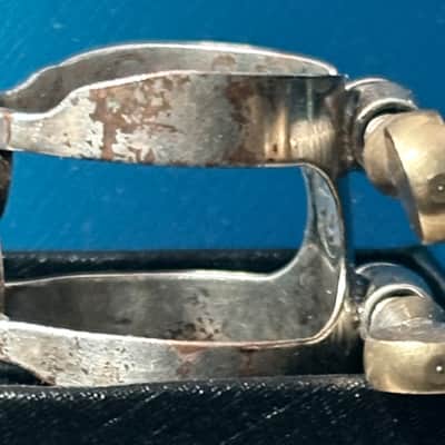 Vintage Harrison Soprano sax ligature silver plated image 5