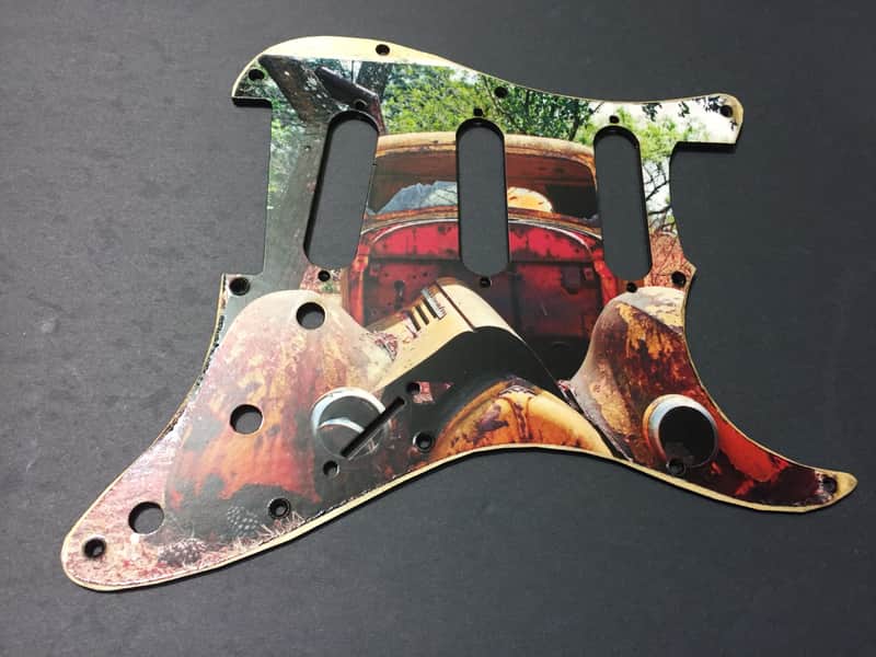 FTGP Relic Abandoned Truck wood pickguard for stratocaster plus sticker image 1