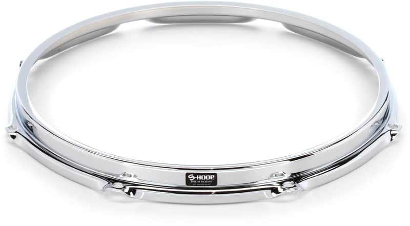 S Hoop 8-lug Batter/Top Side Drum Hoop - 13" - Chrome Finish (3-pack) Bundle image 1