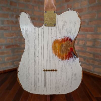 Paoletti Nancy Loft SH “Relic White Over Sunburst” Handcrafted Italian Reclaimed Chestnut Roasted Maple image 14