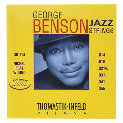 Thomastik-Infeld GB114 George Benson Jazz Nickel Flat-Wound Guitar Strings - Heavy (.14 - .55)