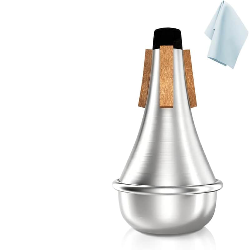 Trumpet Mute，Lightweight Aluminum Practice Trumpet Mute Silencer for Classic, Excellent for Practice or Performance，Silver image 1