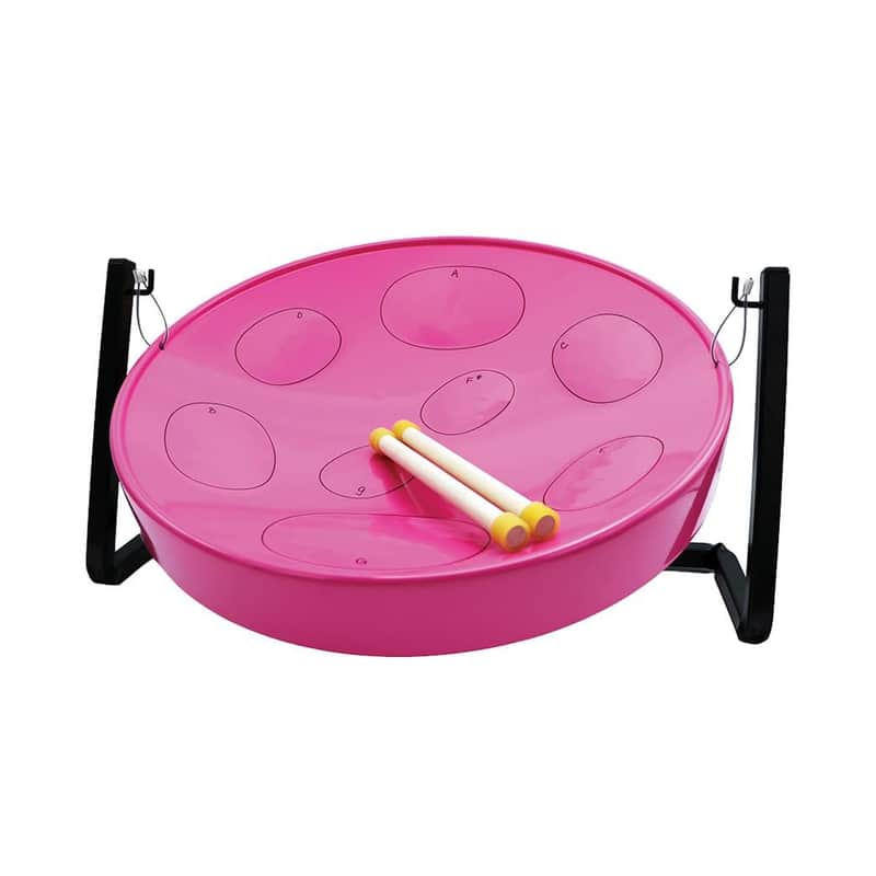 Panyard JJ Jumbie Jam Steel Ready to Play Kit-Pink G-Major with Table Top Stand-Made in USA Authentic Pan (W1086) image 1