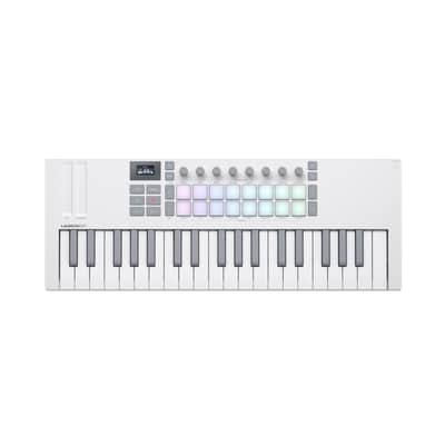 Novation Launchkey 37 Mini MK4 Portable USB MIDI Keyboard Controller with OLED Display - White