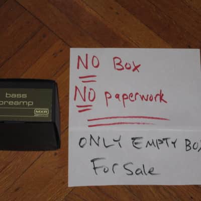 rarely handled, near A+ MXR EMPTY BOX ONLY for M81 Bass Preamp (NO pedal / NO paperwork) from mid 2010s to 2020s - BOX: Black Cardboard / LABEL: Dark Olive Green & Cream / GRAPHIC: Silver image 2