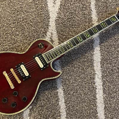 2000 Edwards/ESP E-LP-117 CTM MIJ MADE IN JAPAN Les Paul Custom/Supreme Type Burl Maple Top Abalone Binding See Thru Red image 3