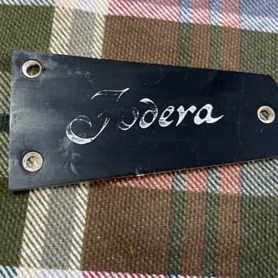 Black Vintage 1980s Fodera Bass Truss Rod Cover Plate image 2