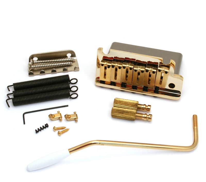 099-2050-200 Fender American Series Gold Strat Tremolo Assembly w/Offset Saddles image 1