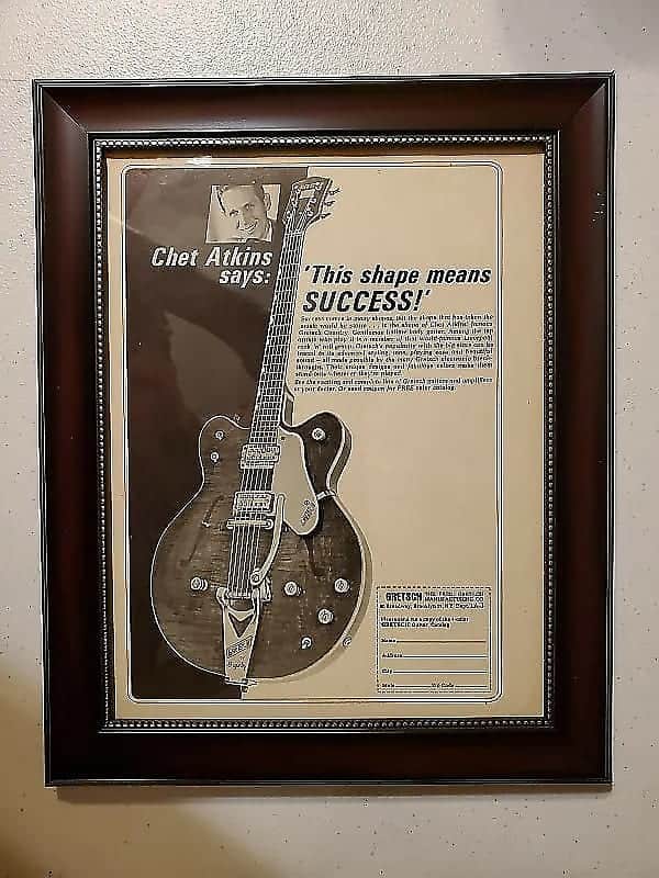 1964 Gretsch Promotional Ad Framed Chet Adkins Country Gentleman Original image 1