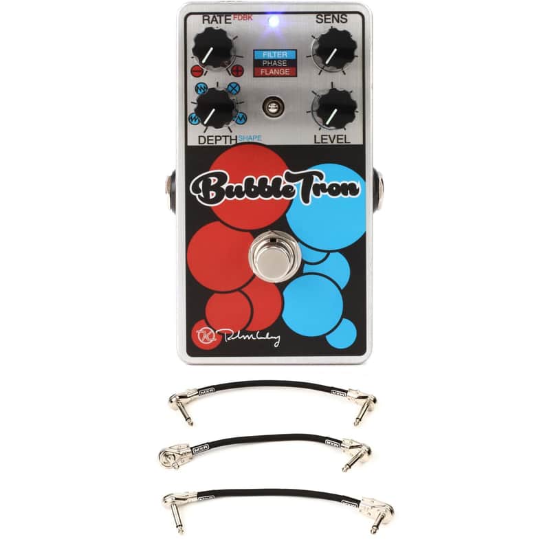 Keeley Bubble Tron Dynamic Flanger Phaser Pedal with 3 Patch Cables image 1
