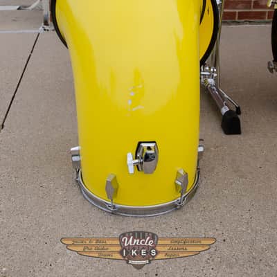 Vintage North Yellow 6 Piece Drum Set with Gibraltar Rack image 16