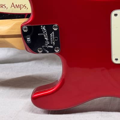 Fender American Deluxe Stratocaster Guitar with Case 2002 - Chrome Red / Maple neck image 13