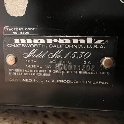 Marantz 1530 Vintage AM FM Stereo Receiver (Serviced)(Sweet) 1978 image 16