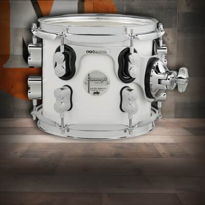 PDP Concept Maple 7x8 Suspended Tom - Pearlescent White Lacquer with Chrome (PDCM0708STPW) image 1