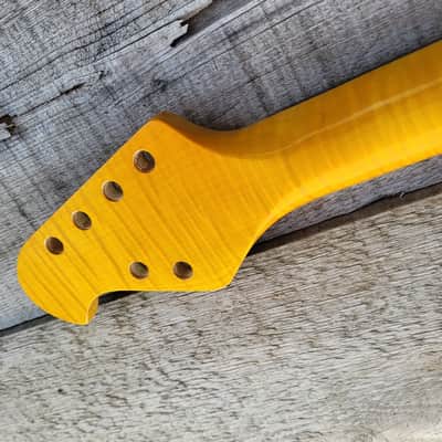 Flame Maple Custom Maple on Rosewood Guitar neck replacement DIY Guitar Neck. image 7