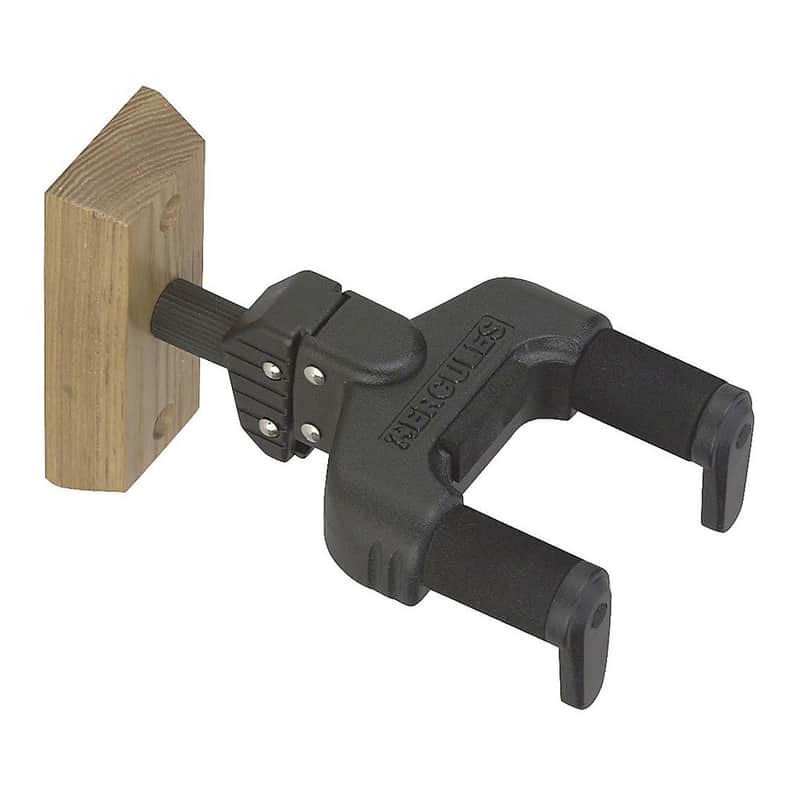 Hercules GSP38WB Auto Grip Short Arm Guitar Wall Hanger w/ Wooden Base image 1