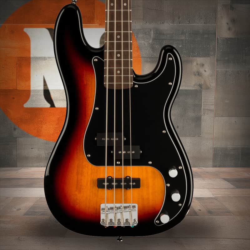 Squier Affinity Series Precision Bass PJ Pack - Laurel Fingerboard - 3-Color Sunburst - Gig Bag - Rumble 15 - 120V image 1
