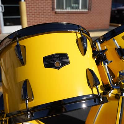 Tama Imperialstar 7-piece Shell Pack w/ Snare Drum & Tom Stand - Electric Yellow with Black Nickel Hardware image 9