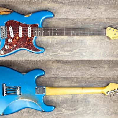 1980s PGM Moon ST-248 S-Style Guitar Lake Placid Blue w/ Seymour