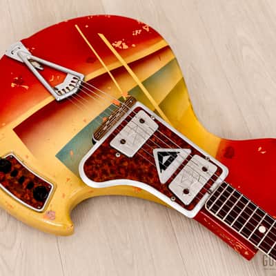 1960s Wandré Rock Oval Vintage Aluminum Neck Guitar w/ Case, Italy image 10