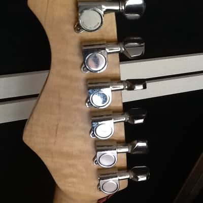 Burswood Strat with Flame Maple neck Black image 7