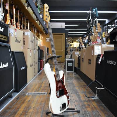 Fender Custom Shop 1960 Precision Bass Relic Super Faded Aged Olympic White w/Tweed Case image 5
