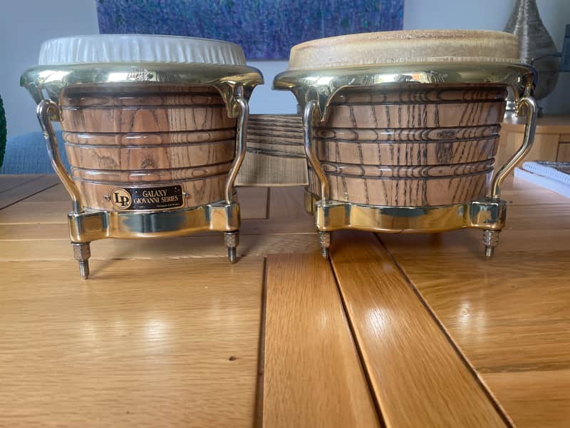 Immagine Latin Percussion LP793X Giovanni Galaxy Series Ash Bongos with Gold Tone Hardware 2010s - Natural - 1