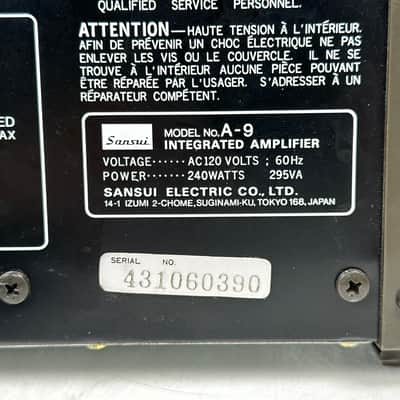 Sansui A-9 Integrated DC Servo Stereo Amplifier - 65 watt - Vintage Japan 1980's image 7
