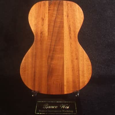 Handmade Soprano Ukulele, Solid Hawaiian Koa, Hibiscus Inlay, Soft-bag, Bruce Wei UG13-2236 image 6
