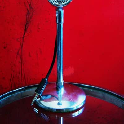Vintage RARE 1930's Western Electric D 173069 crystal microphone w cable and stand Altec RCA image 1