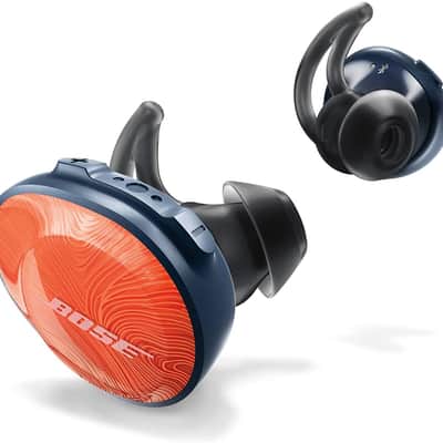 Bose - Soundsport Free Wireless Headphones True Wireless Earbuds - Orange/ Navy (Open Box) image 1