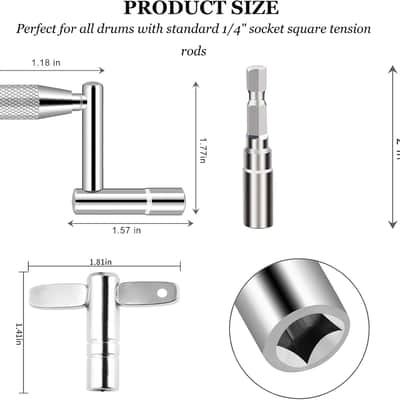 Drum Key Set, Speed Drum Key, Standard Drum Keys And Drill Bit Drum Key Tuner Percussion Hardware Tool for Drum Accessories image 2