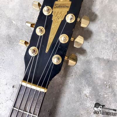 RARE Silvertone / Supro / Valco Artist Rhythm Tone "Art Deco" Electric Guitar (1958, Black & Gold) image 17