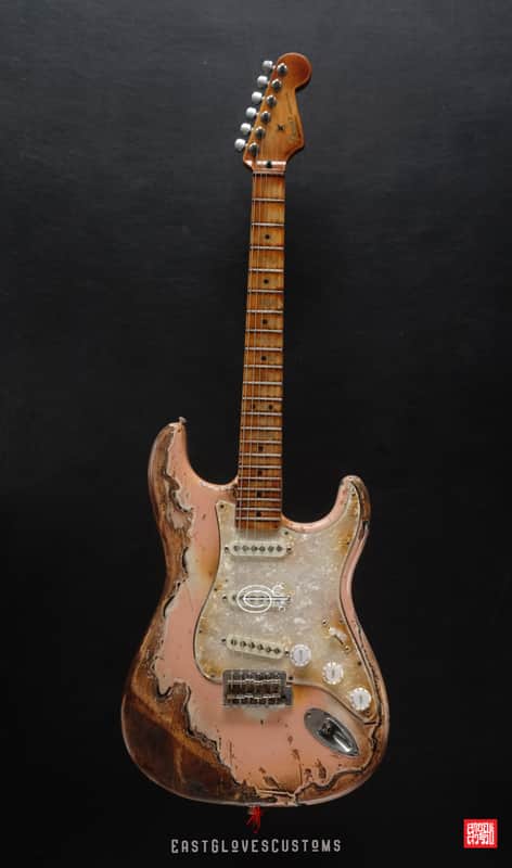 Fender Stratocaster 60th Anniversary Shell Pink Heavy Aged Relic by East Gloves Customs image 1