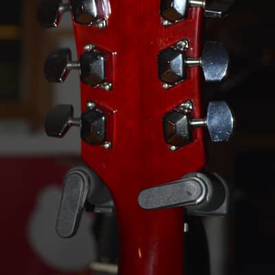 DeArmond M-65, in Red w/New Nickel Dunlop Straploks, a New Black pickguard, New Skull knobs & Nice SKB HSC image 10